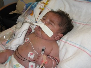 Sleeping with his syringe...