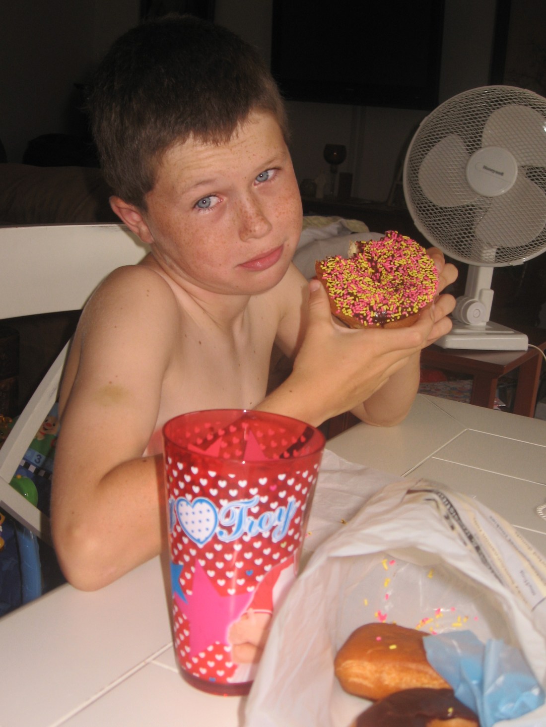 Fever cure:  Chocolate donut with sprinkles?