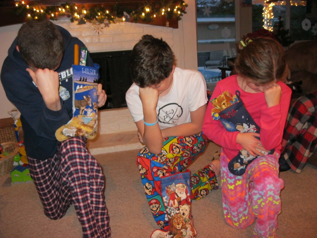 Christmas Tebowing at dawn.