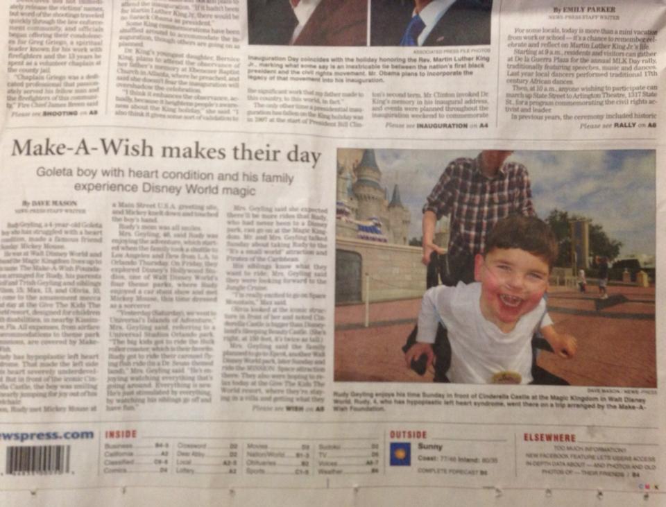 Front page of the Santa Barbara News Press...it must have been a slow news day.  :)