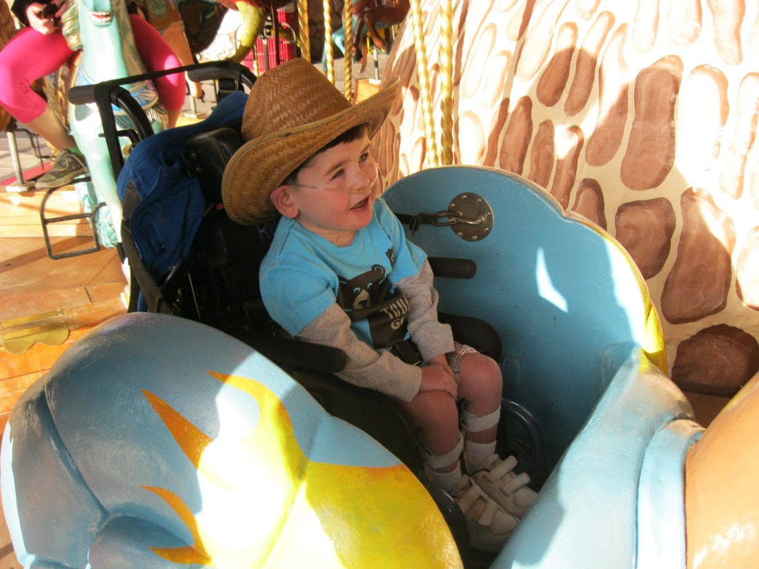 After that, a spin on the carousel on our way to breakfast!