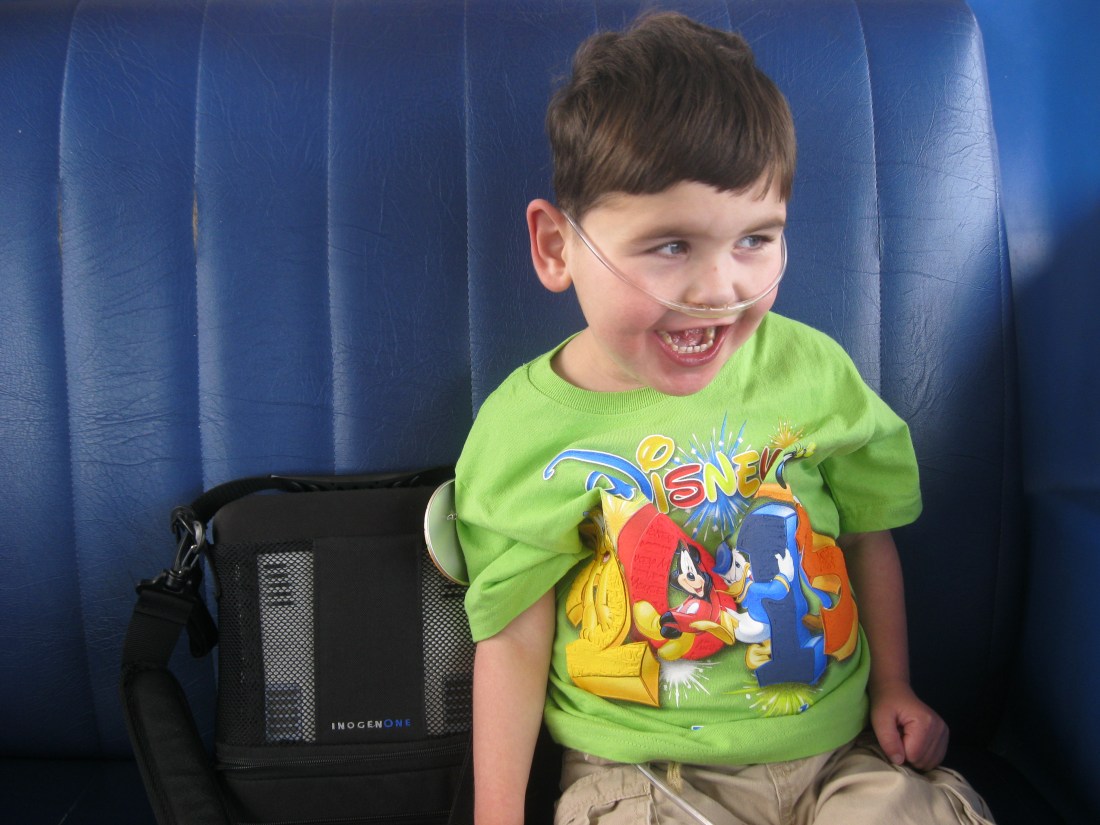 Rudy got to ride the "People Mover" while the big kids and Dad went on Space Mountain...soooooo doable with the portable oxygen concentrator!! :)
