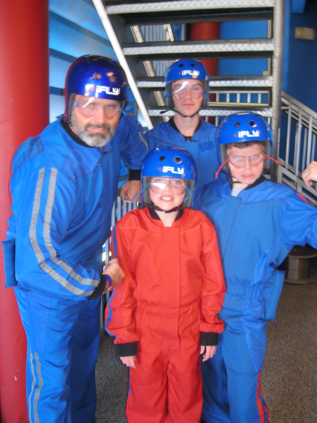 Once we were all packed up, Rolf and the big kids tried a simulated skydiving experience nearby.