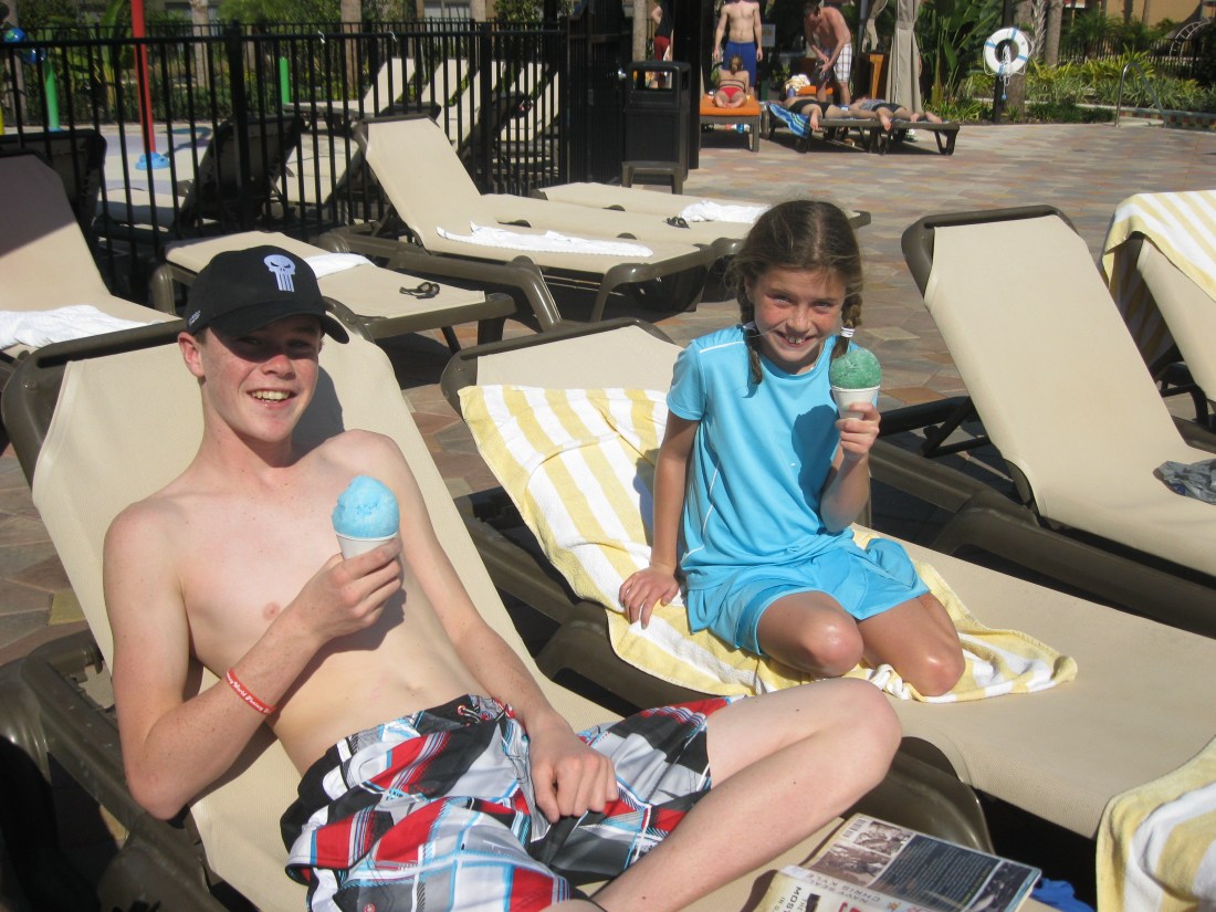 ...eating yummy sno-cones!