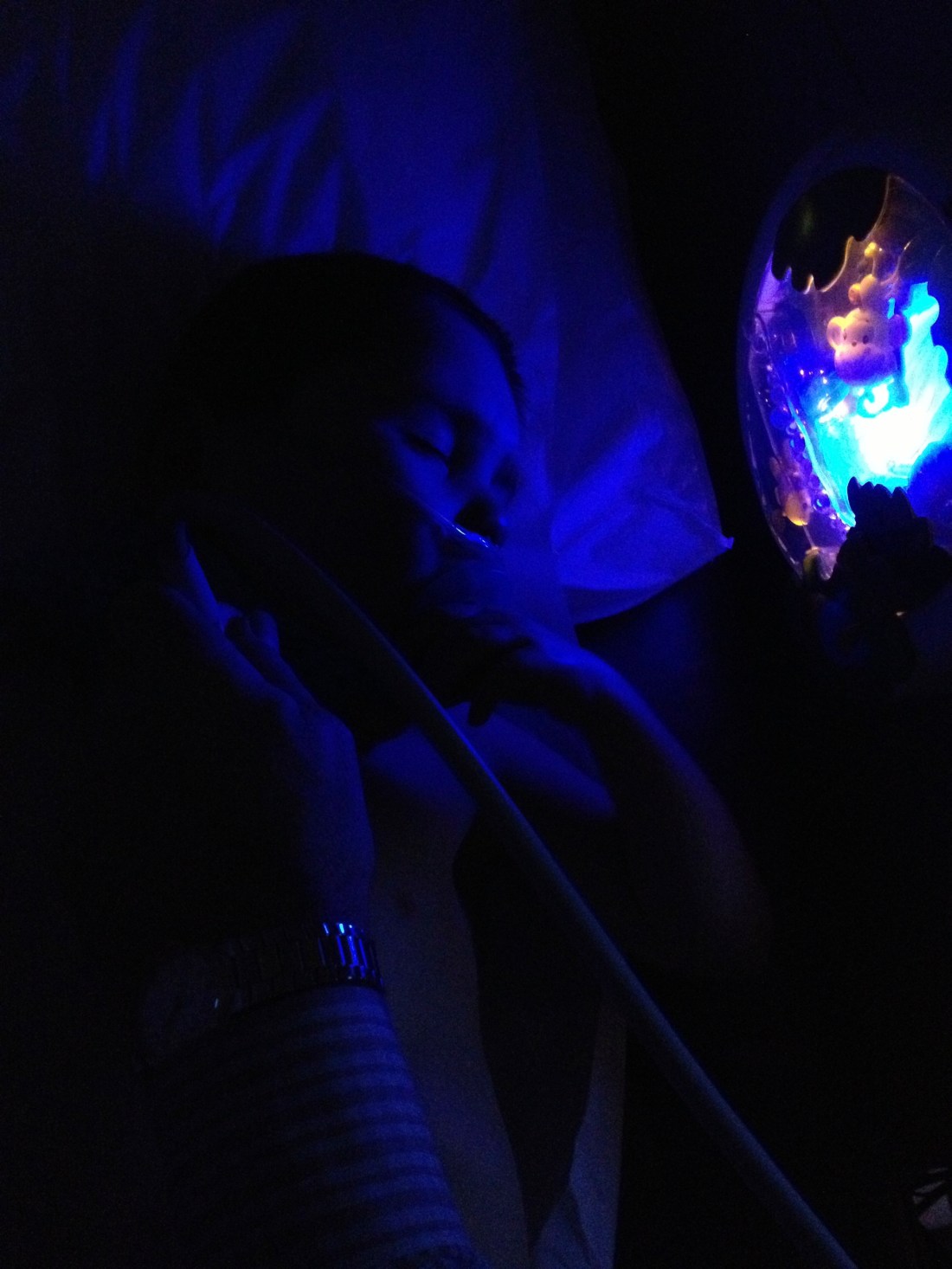 After an impatient and fitful display in Dr. Harake's waiting room, Rudy fell asleep during his echo...