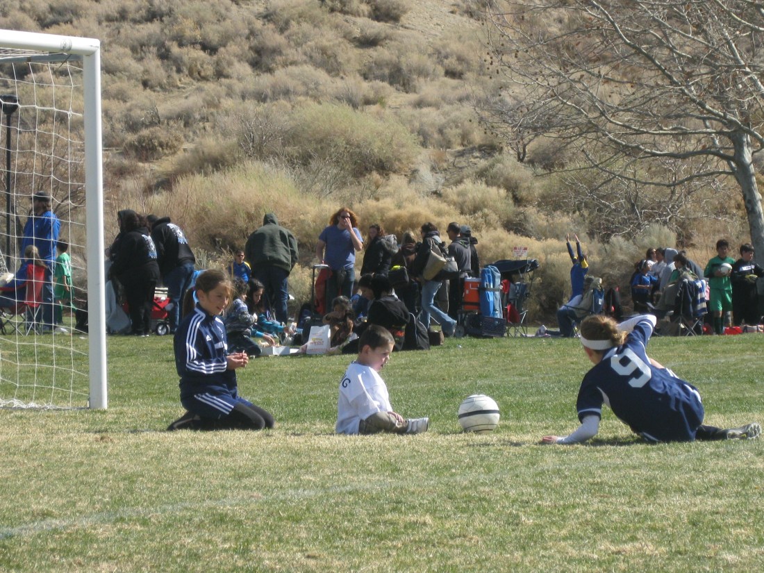 Thanks to Rachel and Olivia, Rudy got a taste of the soccer action in between two nail biting wins for the Barbarians!
