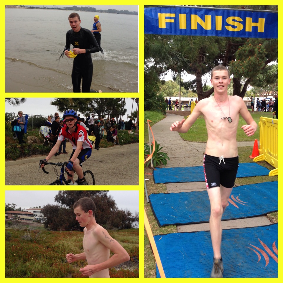 The joy of watching a child accomplish a "first"...Wilson's first triathlon.