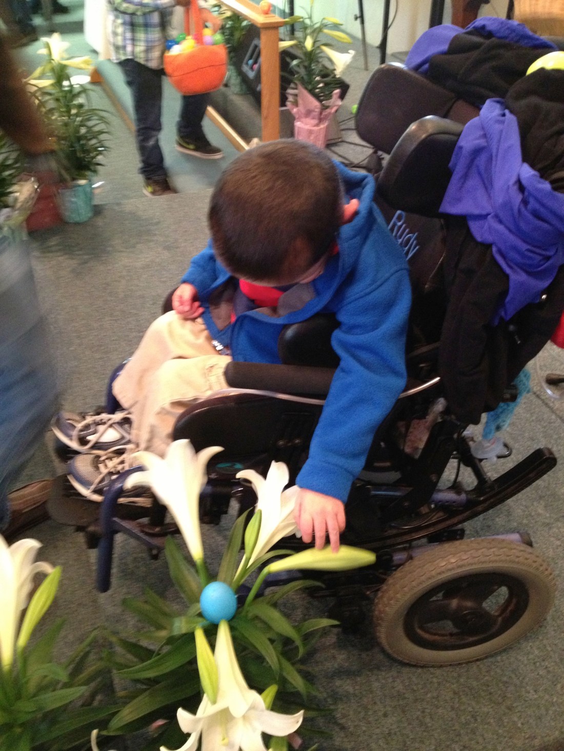 The joy of an Easter egg hunt at church.