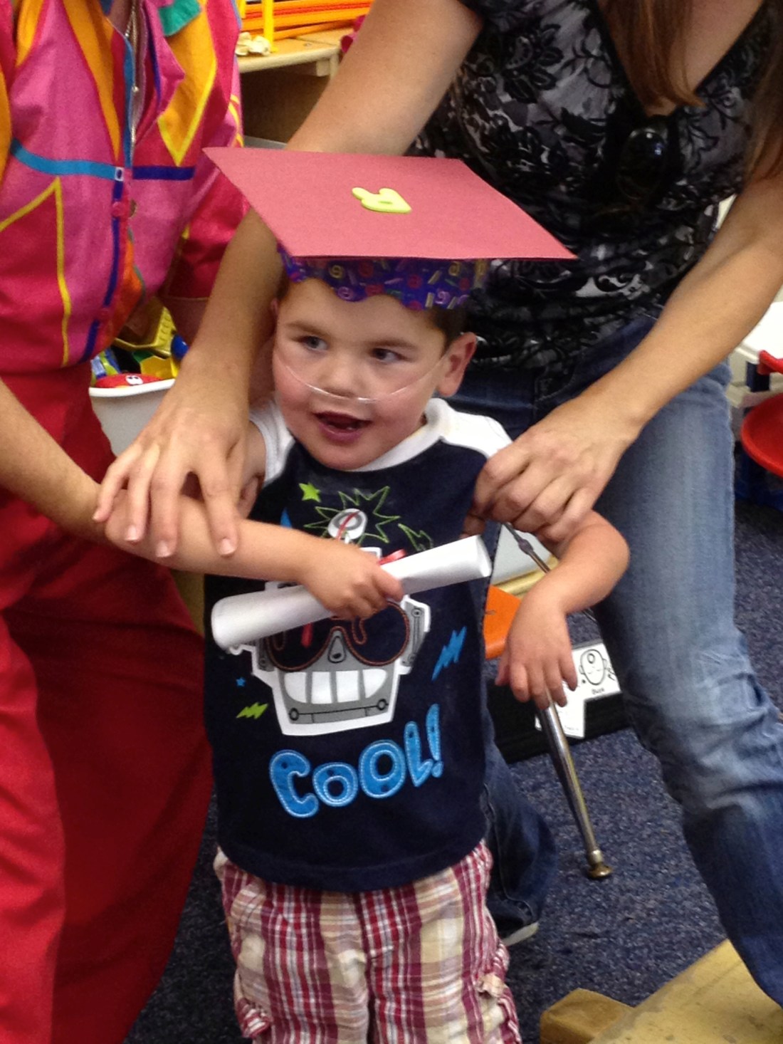 Rudy's official graduation from the Bear Club - his special county special ed preschool class!