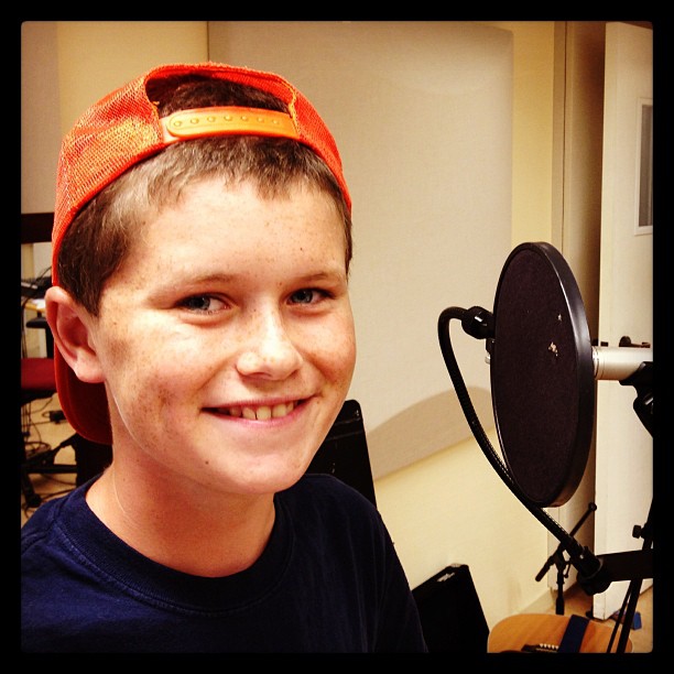 Maxo at Guitar Jedi Camp...spending a little time in the recording studio.