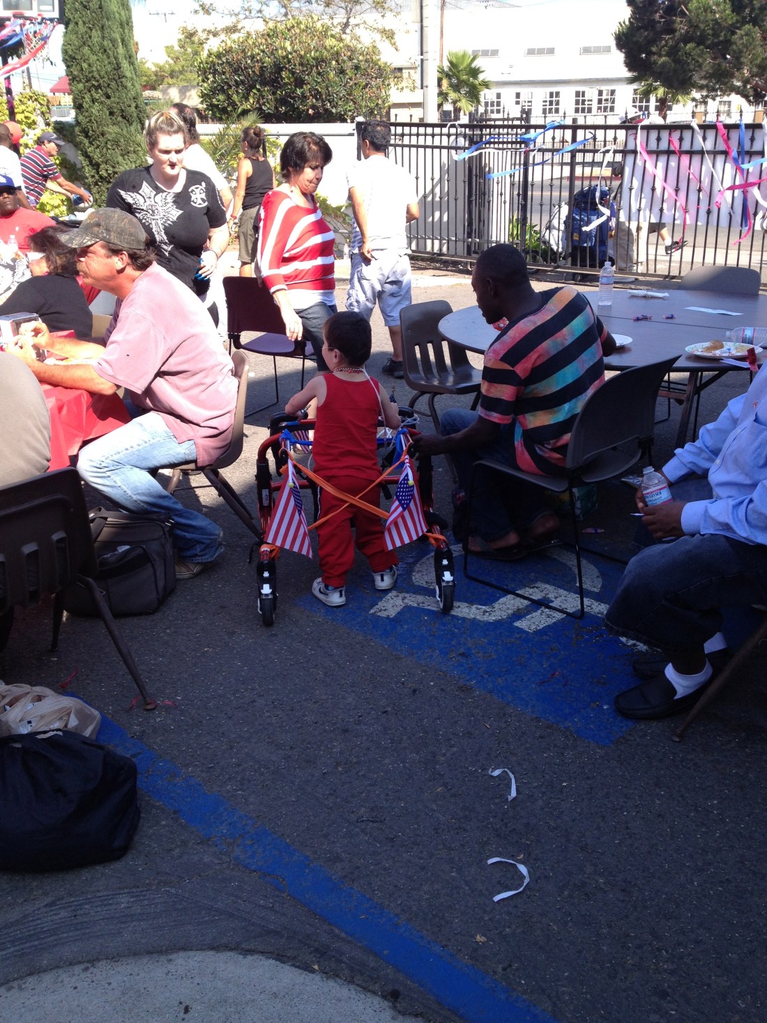 Rudy making all kinds of friends at the SBRM BBQ...