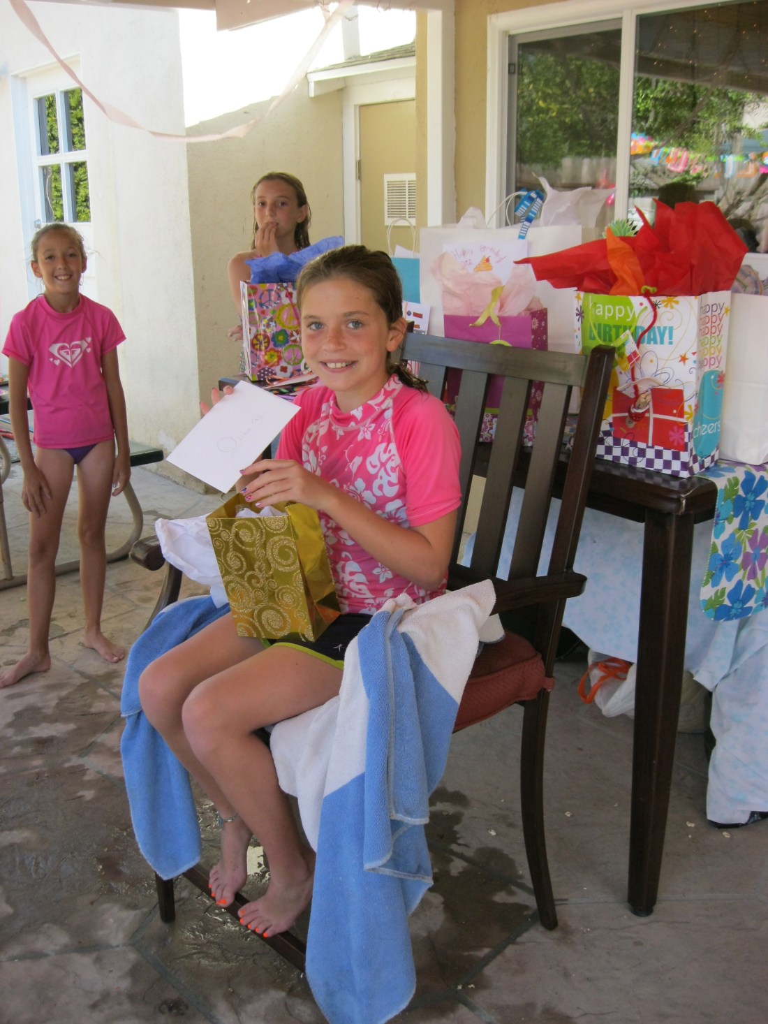 Olivia really enjoyed celebrating with some of her friends Hawaiian-style.