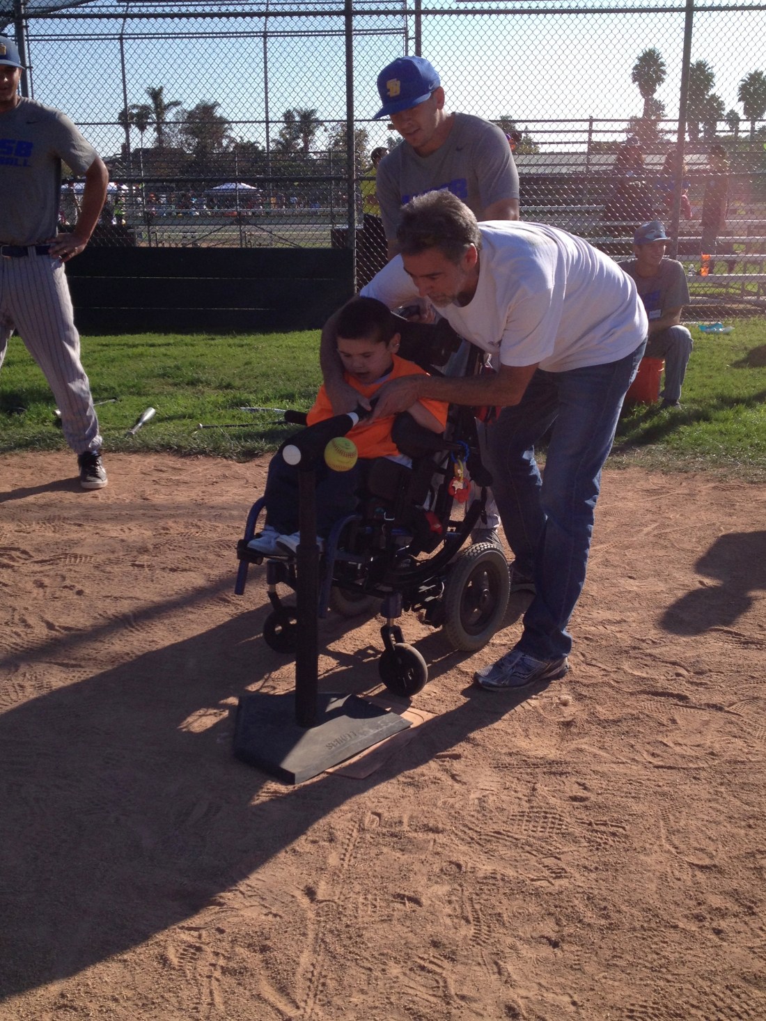 Rudy's first t-ball game with the UCSB Gauchos!