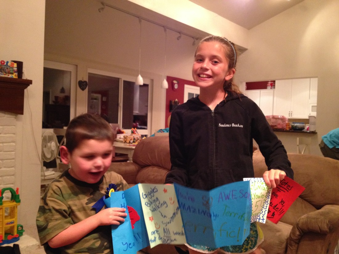 Olivia gave Rudy one of her signature cards!  Awesome!