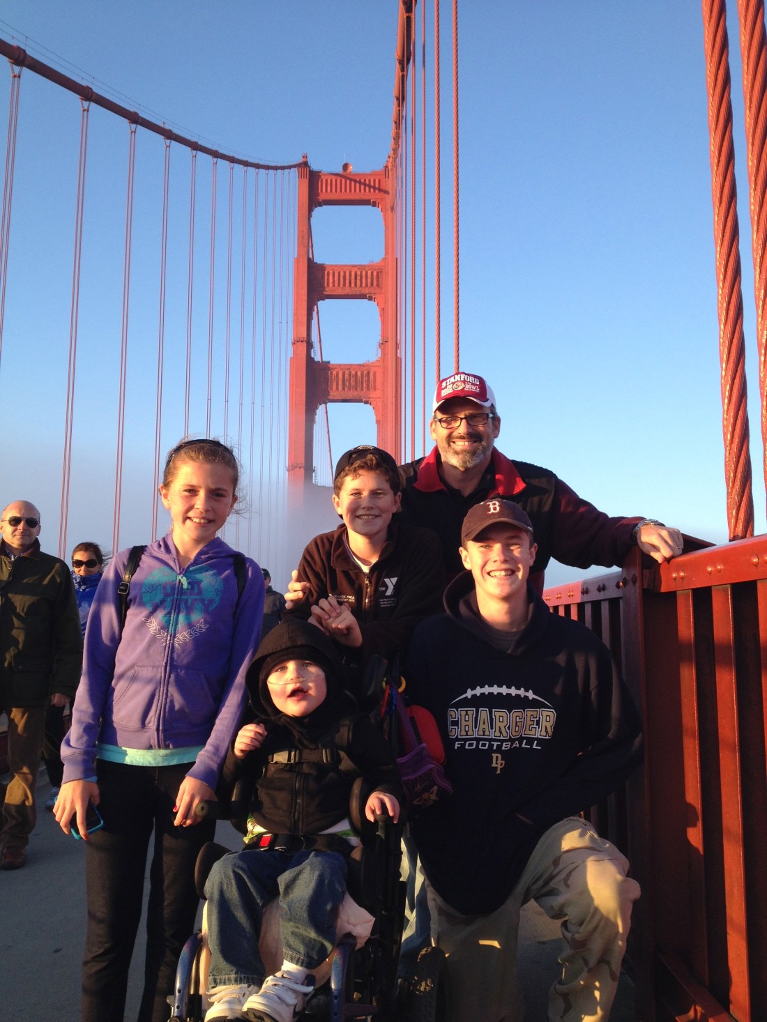 Rolf proposed on the top of THIS Golden Gate Bridge tower...