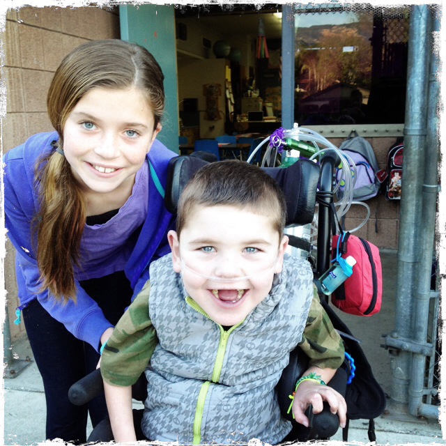 Rudy and big sis together at school!