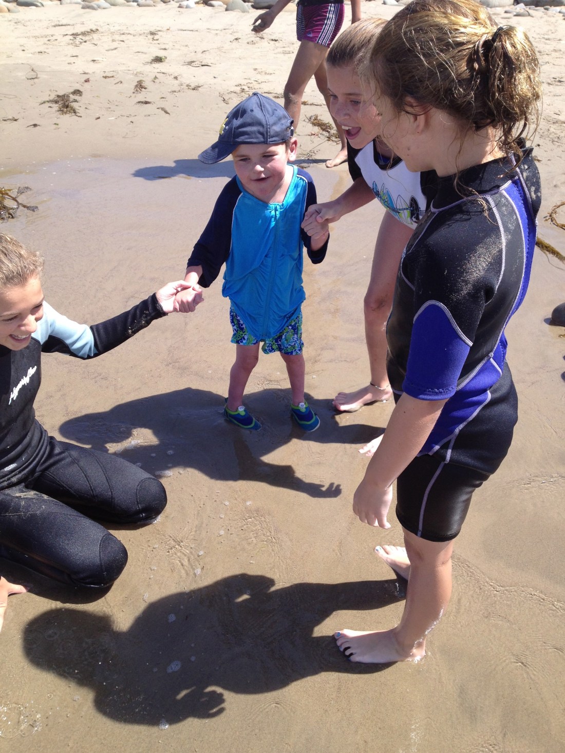 Rudy getting his feet wet...