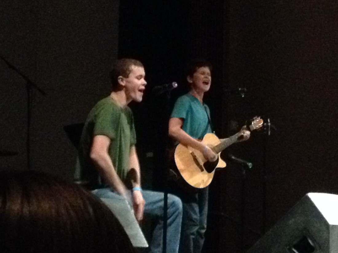 The boys performing at the conference last weekend.
