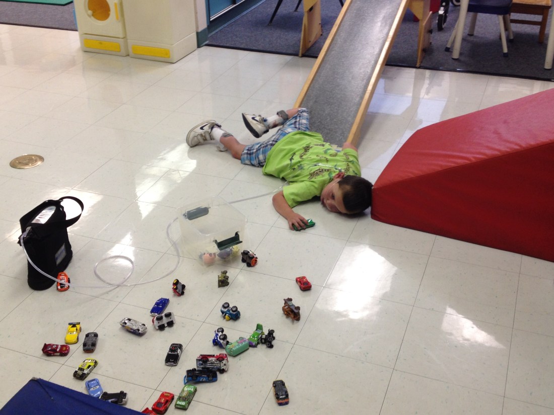 …but couldn't quite muster up enough energy to finish therapy later in the day at the MTU (Medical Therapy Unit).  :)