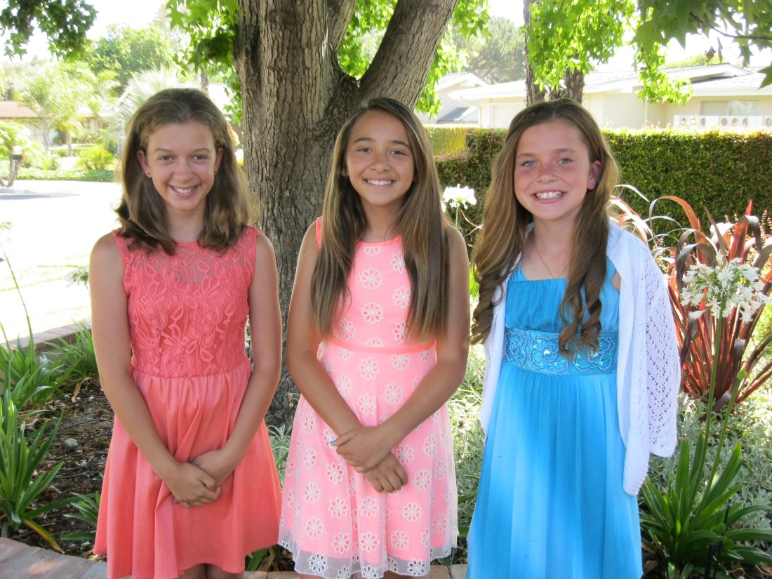 Katie, Dahlia and Olivia all ready to dance!