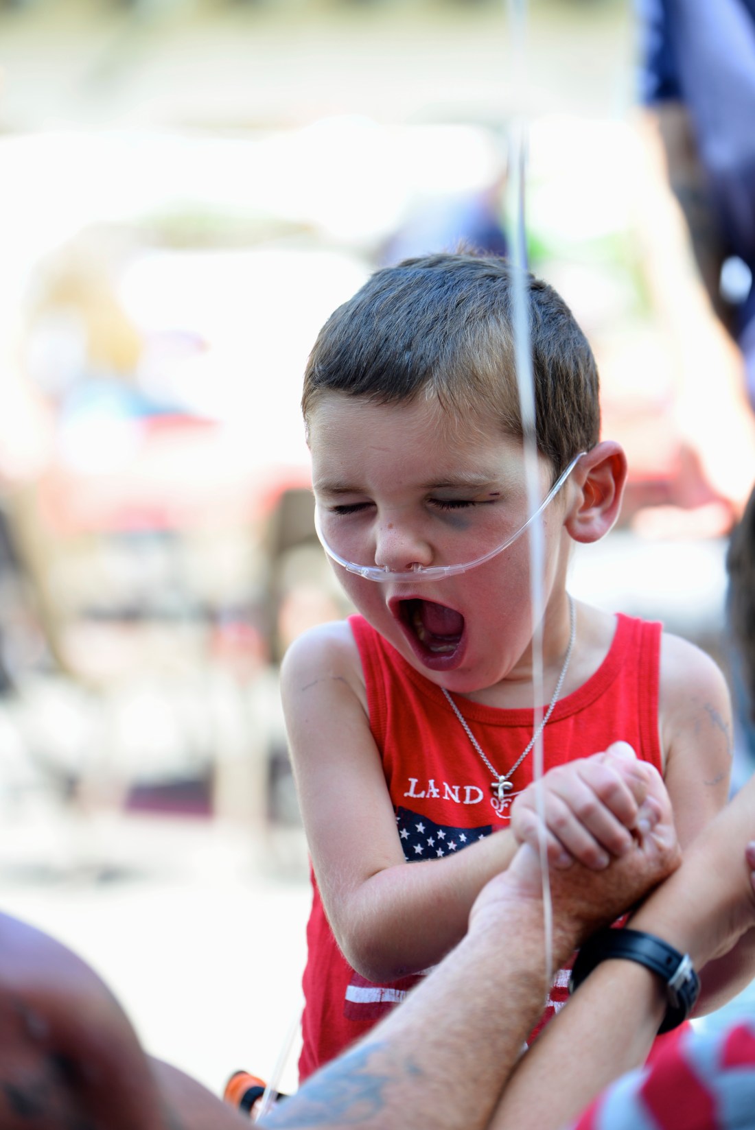 Rudy arm wrestling with a guest…and winning!  Ha Ha  Go, Rudy, Go!