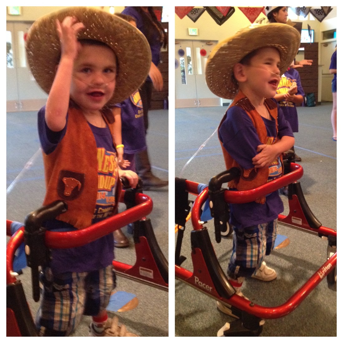 Rudy learning some new dance moves at Vacation Bible School!