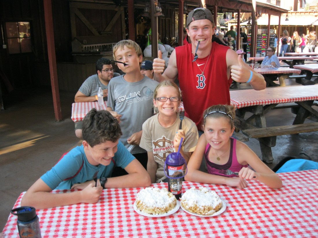 …but he mostly had fun watching the big sibs and friends Austin and Kylie run circles around him!