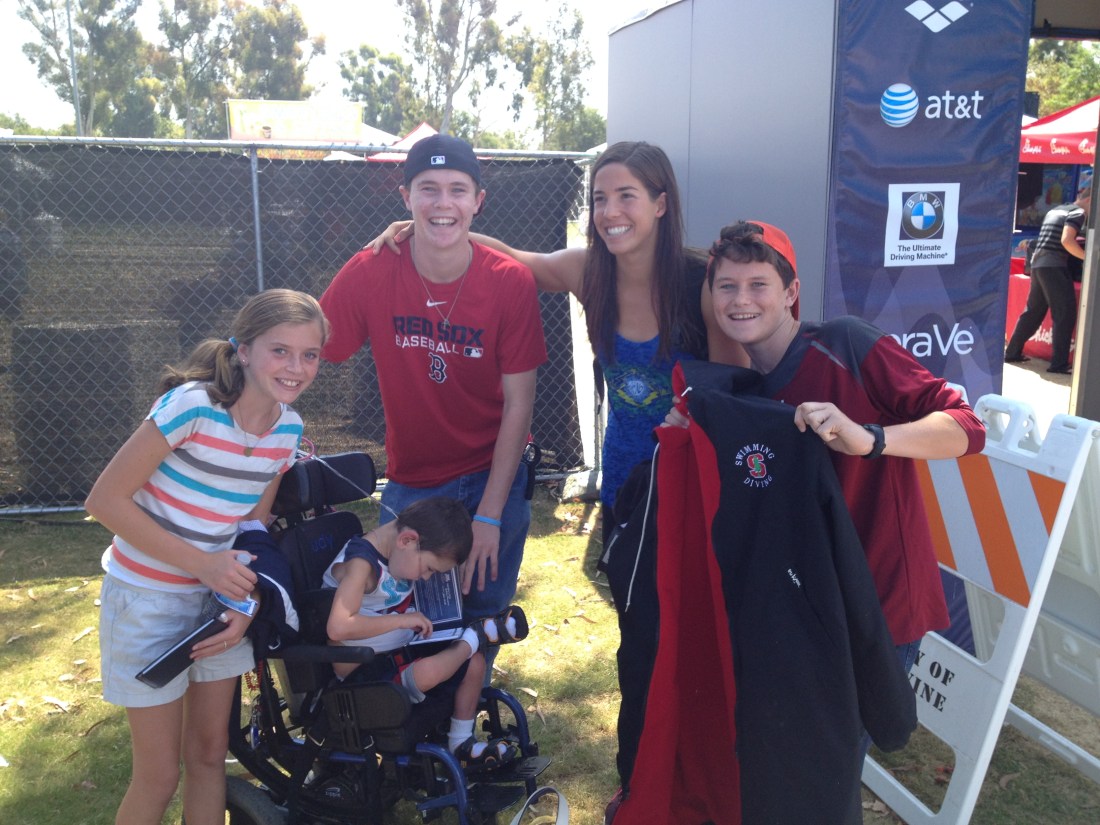 …a quick "hi" and a "hug" after the morning meet...