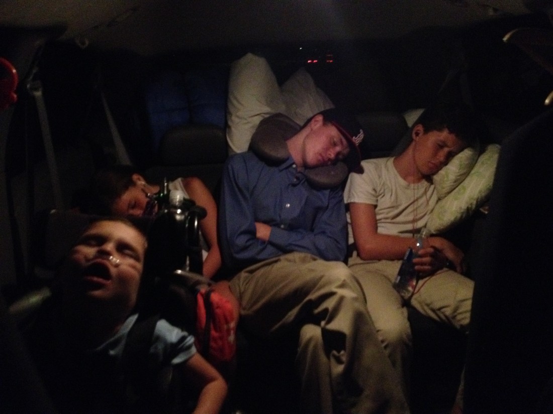 It didn't take long for all four to fall fast asleep on our final push for Santa Barbara at 1am…the mark of a well executed vacation! 