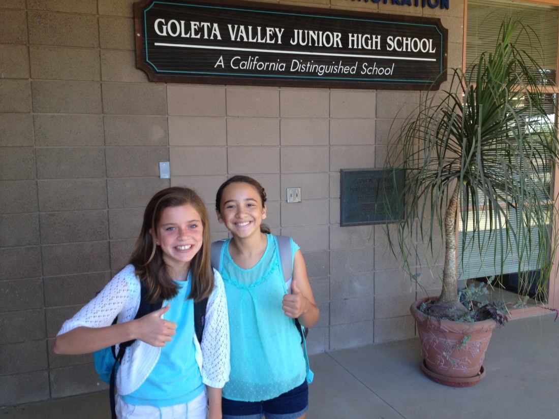 Olivia and Dahlia giving us the 7th grade thumbs up!!