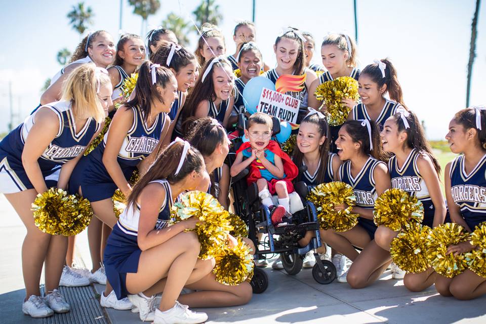 Rudy and the Dos Pueblos JV Cheerleaders!