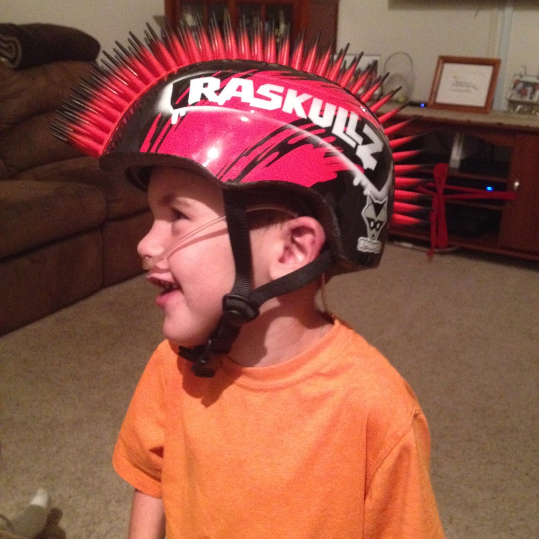Rudy sporting his new bike helmet!  :)