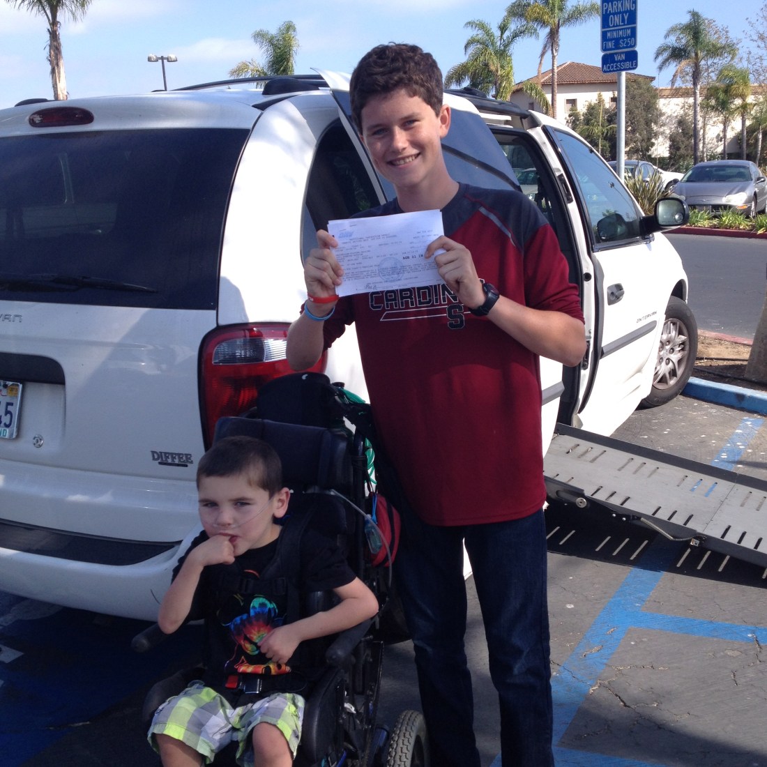 Woo Hoo!  Maxo passed his  permit test at the DMV!!