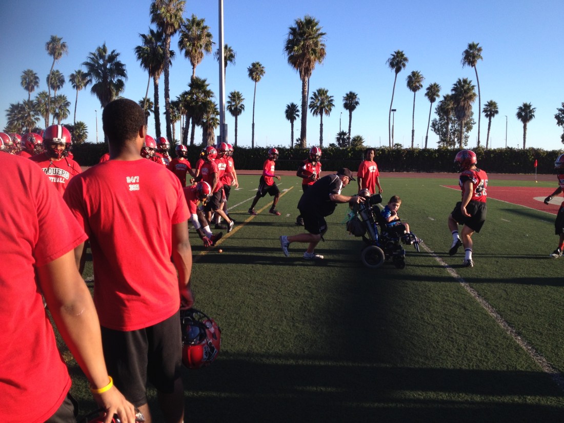 Running a play with Coach Moropoulos for a TD!!!!