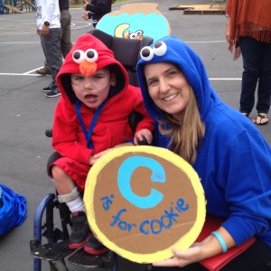 Nurse Sara was a good egg and wore Rudy's companion costume for the school costume parade!!!  Yay Nurse Sara!