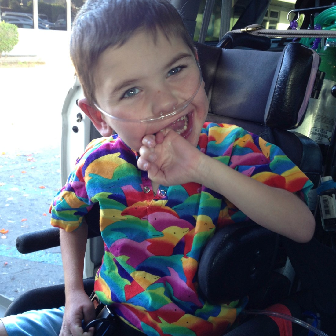 Happy Boy in the dolphin shirt!