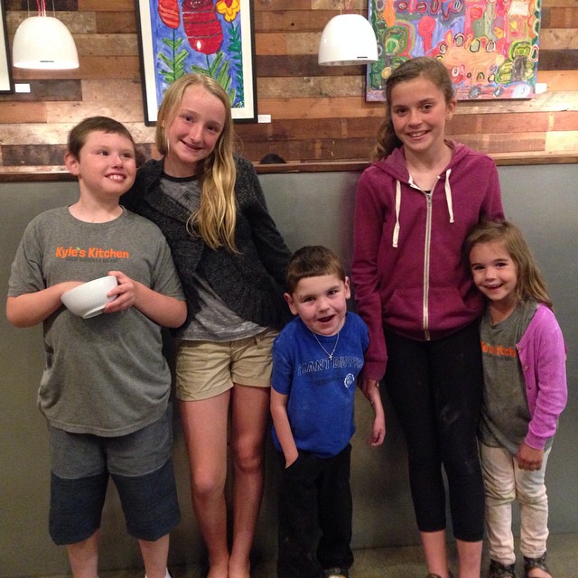 Kyle's Kitchen is becoming quite the neighborhood hangout…We ran not into Rudy's big buddy, Natalie, from school and, of course, Kyle and his sister during our last visit!  Yum!!!  