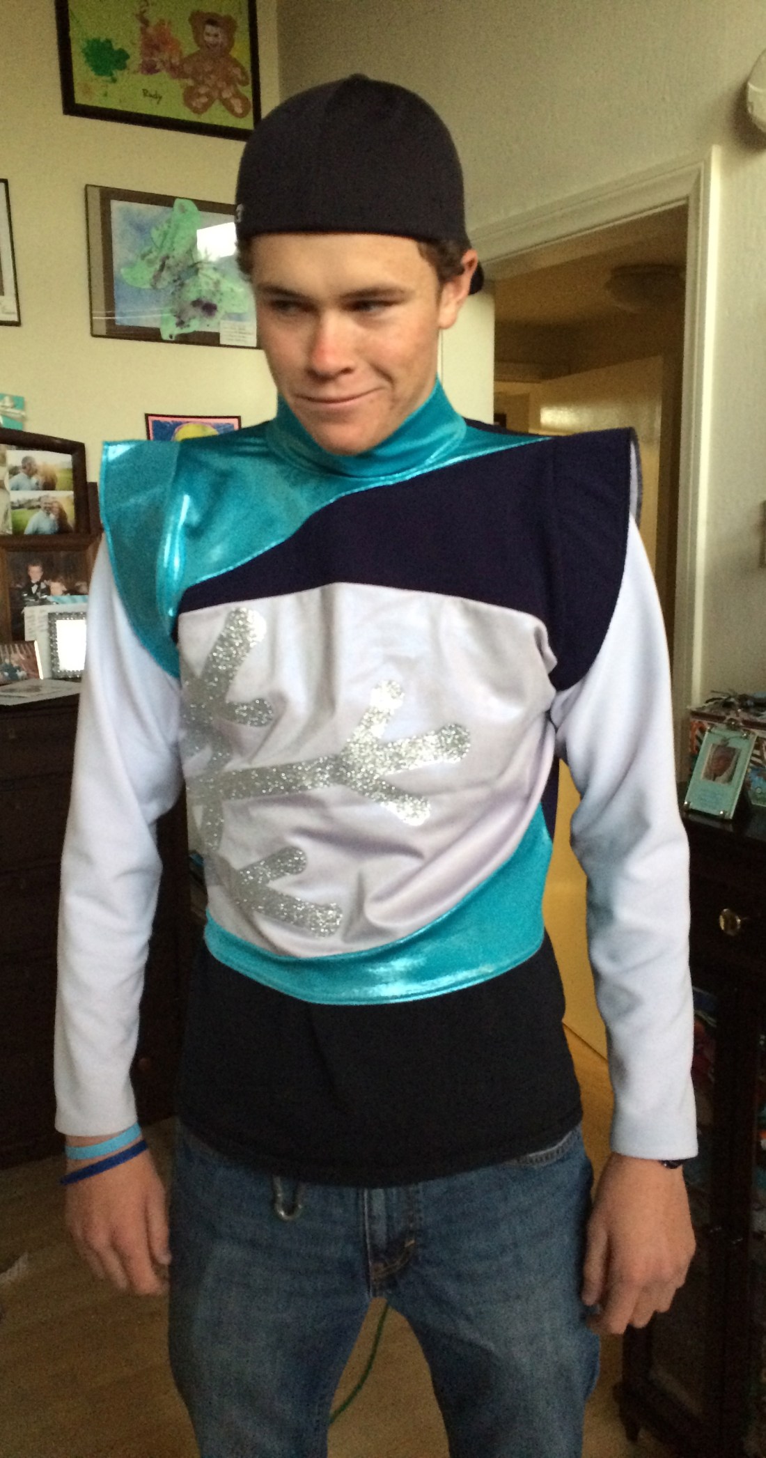 Drum Captian Wilson promised the drum line that he would wear his competition uniform to school if they made it to the Championships…yep, they made it!  Ha Ha