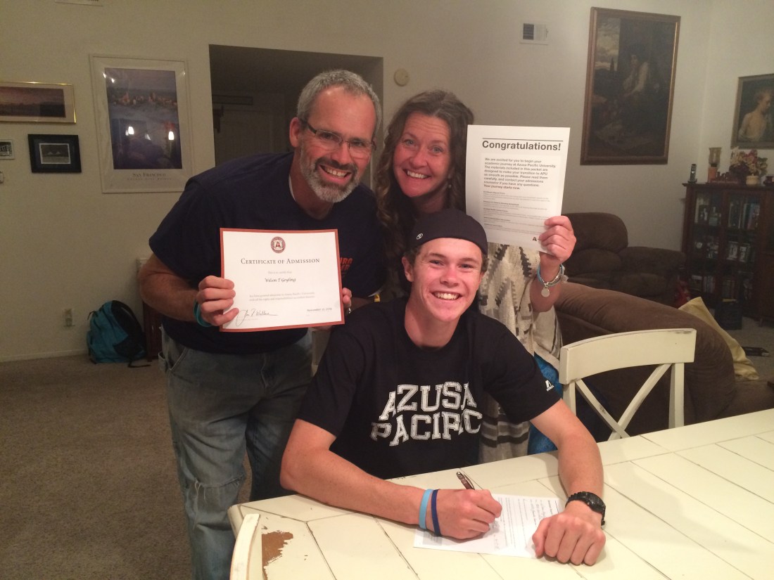 After much deliberation, Wilson has decided to attend Azusa Pacific University next year!  We are so thrilled for him…he's going to love college!