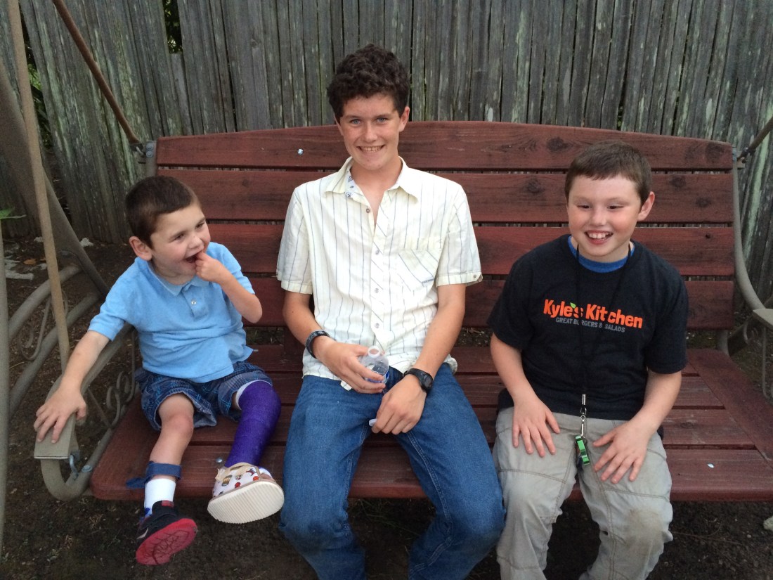 Rudy's buddy Kyle and his family joined our graduation fun!!