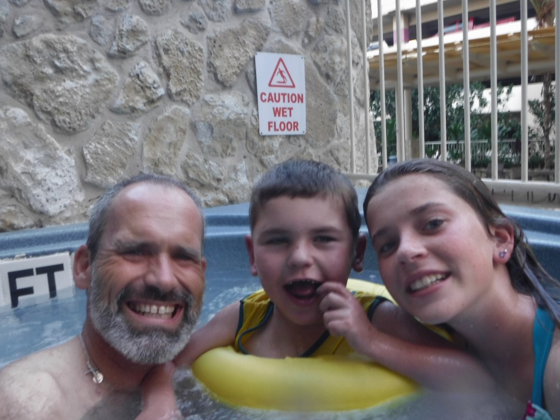 Thanks to current "rubber sleeve" technology in cast covers, Rudy got to go swimming too!