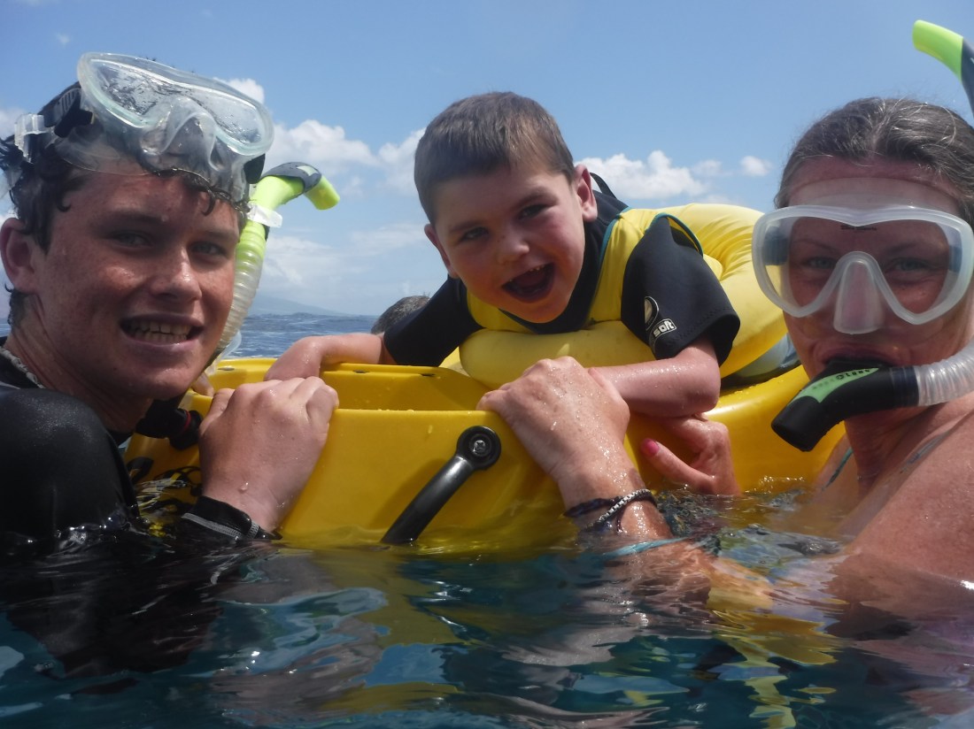 Rudy loved his snorkel  float!