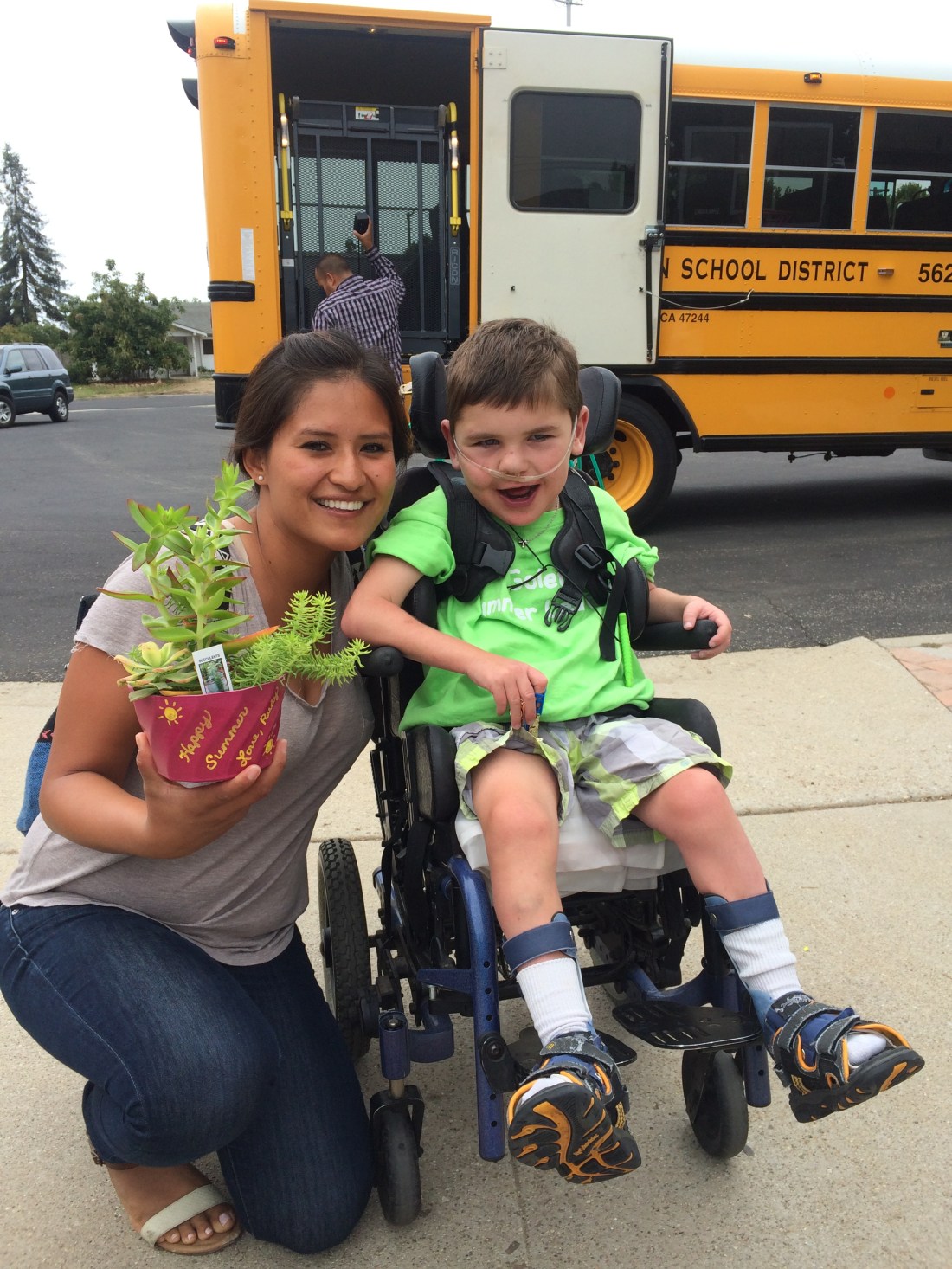 Rudy's last day of summer school with Nurse Viviana.