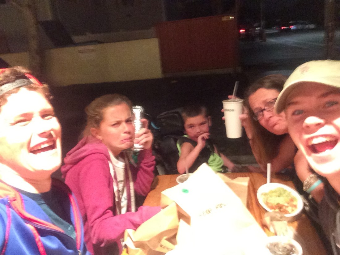 Our last dinner was Wilson's choice...SB local favorite FREEBIRDS!!!!