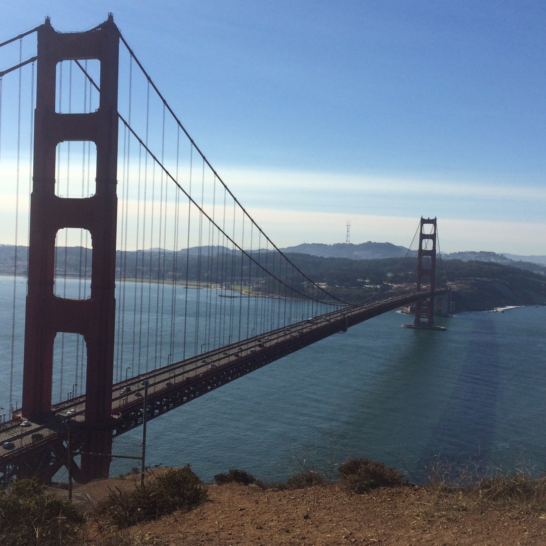 It's only fitting we stopped quick enough to take a pic of the Golden Gate Bridge on our way home from celebrating with the DiRados...Maya's dad was the best man at our wedding and Maya's mom was the one to suggest Rolf propose to me on top of the GGB! Ha ha
