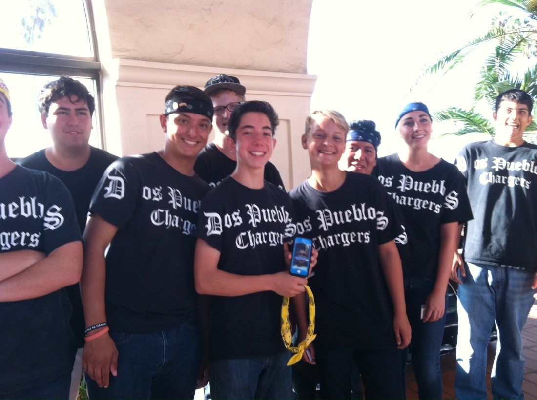 Wilson FaceTiming with the DPHS drum line.  Next best thing to being there.  :)