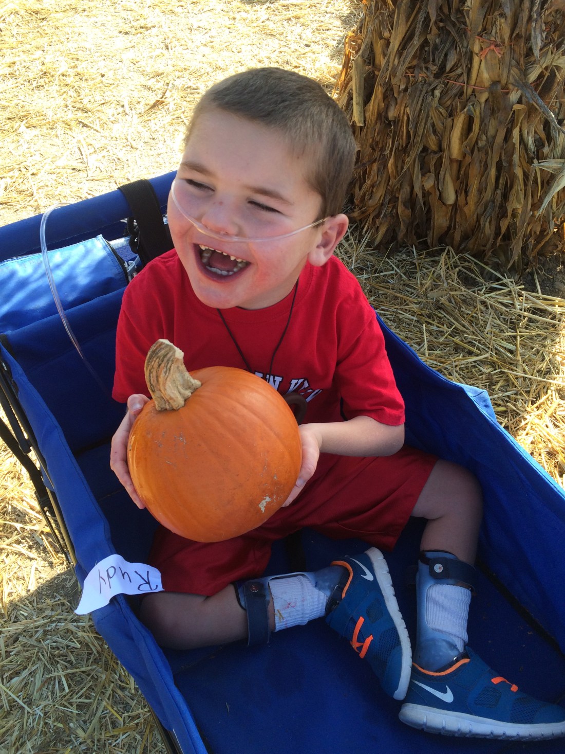 Rudy and his class enjoyed the annual field trip to Lane Farms' Pumpkin Patch last Thursday...Rudy found a perfect pumpkin!