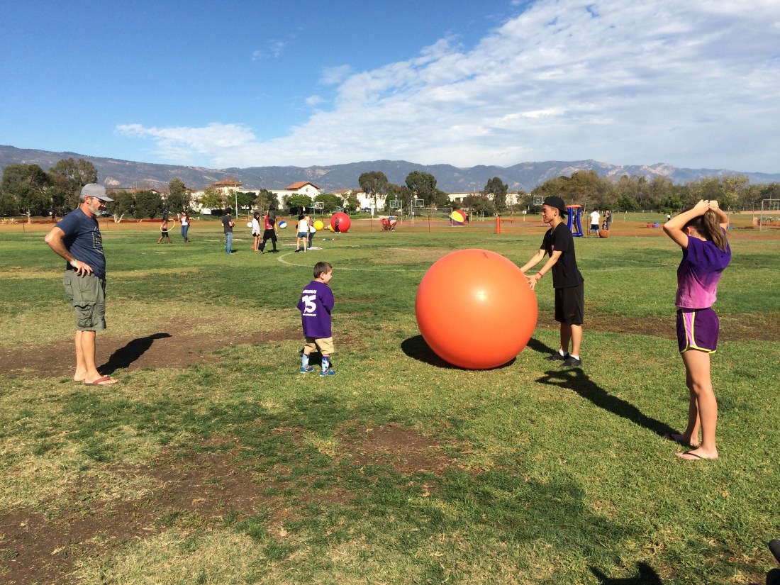 Playing with new friend and UCSB volunteer George...