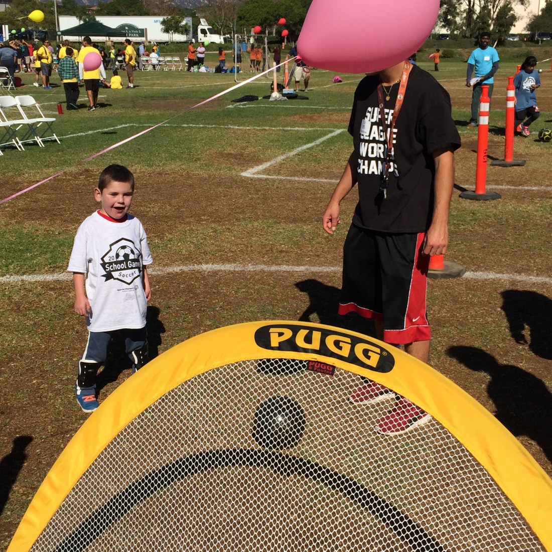 Having fun at the skills test course...