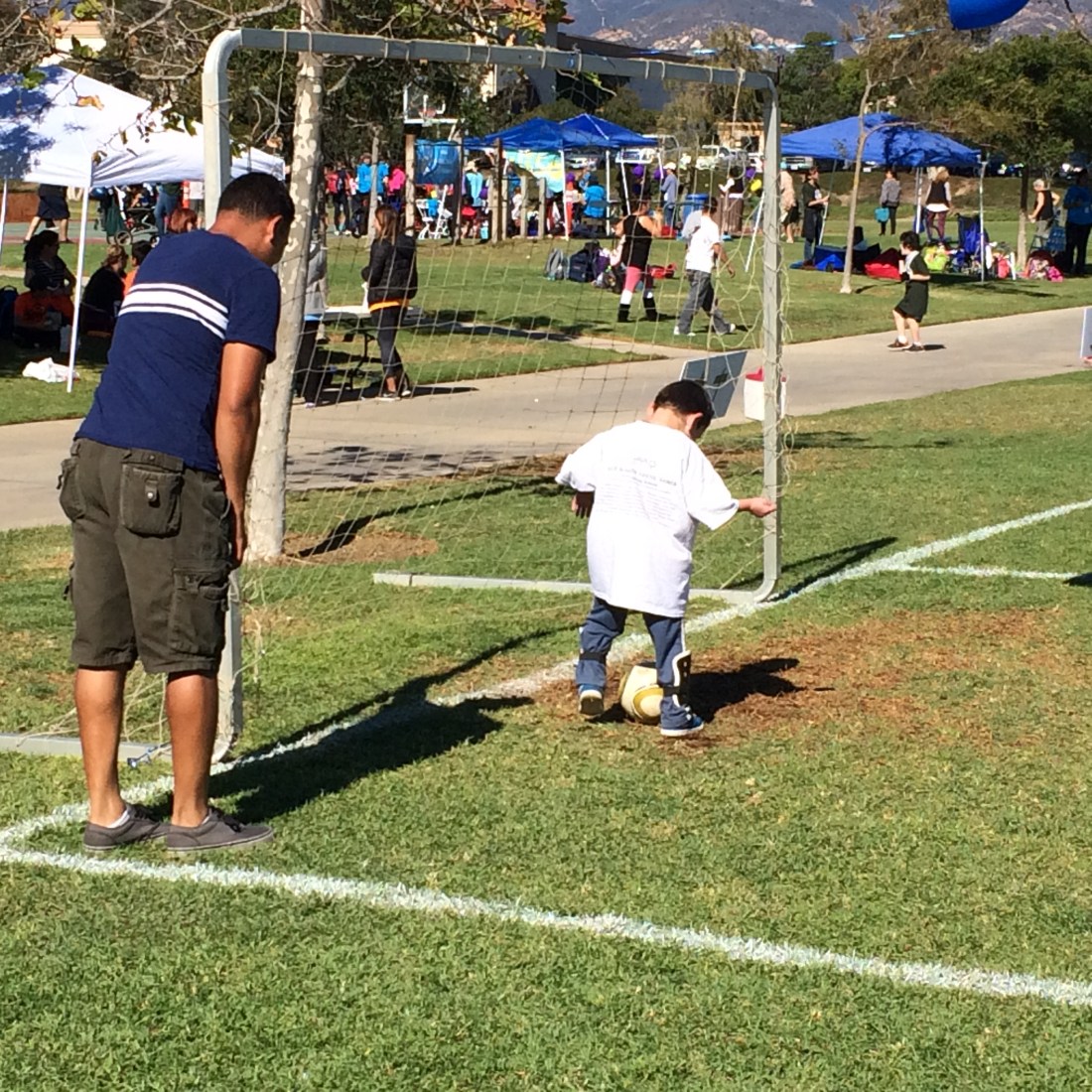 Rudy rushing the goal (what?!)...during half time!!